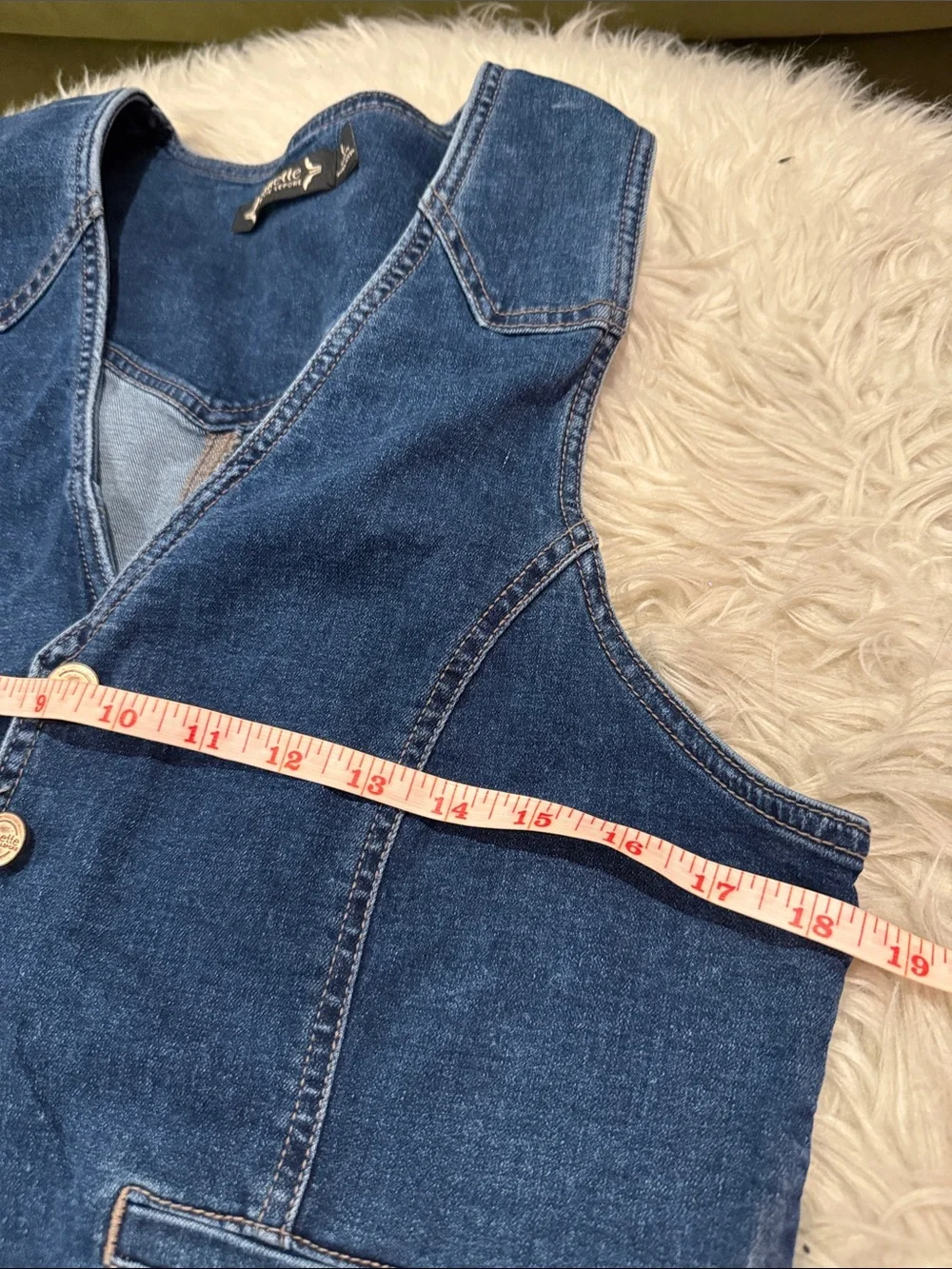 Nanette Lepore dark rinse denim vest sz L